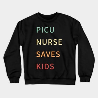 picu nurse! retro colours typographic design Crewneck Sweatshirt